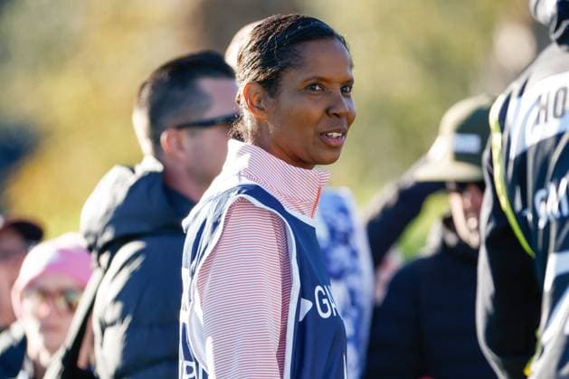 November 12, 2025, Belleair, Florida, USA: U.S. Soccer legend Briana Scurry mingles with people during The ANNIKA driven by Gainbridge Pro-Am at the Pelican Golf Club at on Wednesday, Nov. 12, 2025, in Belleair. Belleair USA - ZUMAs70_ 20251112_zan_s70_002 Copyright: xJeffereexWoox