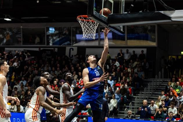 GER, BKT EuroCup, Season 2025 2026, Niners Chemnitz Buducnost VOLI Podgorica 12 11 2025, Fair, Chemnitz, GER, BKT EuroCup, Season 2025 2026, Niners Chemnitz Buducnost VOLI Podgorica Nikola Tanaskovic Buducnost VOLI Podgorica 10 Photo Alexander Trienitz Chemnitz Fair Saxony Germany