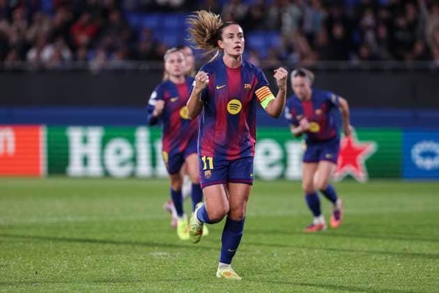 November 12, 2025, Sant Joan Despi, Barcelona, Spain: Alexia Putellas Segura of FC Barcelona, Barca celebrates a goal during the UEFA WomenÃ¢â‚¬â ¢s Champions League 2025 26 League Phase MD3, football match played between FC Barcelona and OH Leuven at Johan Cruyff Stadium on November 12, 2025 in Sant Joan Despi, Spain. Sant Joan Despi Spain - ZUMAa181 20251112_zaa_a181_220 Copyright: xJavierxBorregox