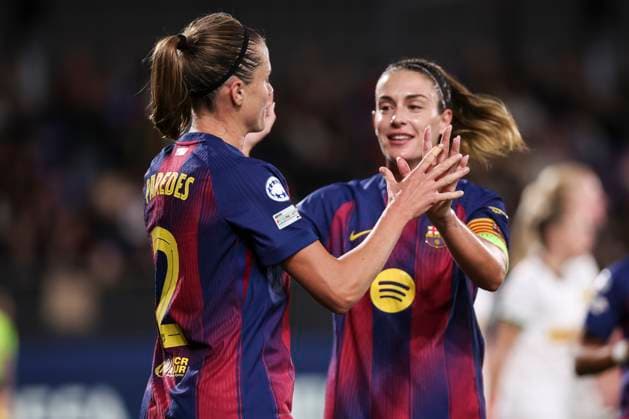 November 12, 2025, Sant Joan Despi, Barcelona, Spain: Irene Paredes Hernandez of FC Barcelona, Barca celebrates a goal during the UEFA WomenÃ¢â‚¬â ¢s Champions League 2025 26 League Phase MD3, football match played between FC Barcelona and OH Leuven at Johan Cruyff Stadium on November 12, 2025 in Sant Joan Despi, Spain. Sant Joan Despi Spain - ZUMAa181 20251112_zaa_a181_238 Copyright: xJavierxBorregox