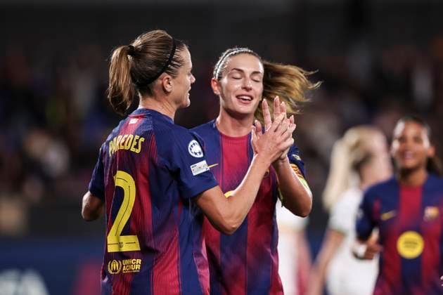 November 12, 2025, Sant Joan Despi, Barcelona, Spain: Irene Paredes Hernandez of FC Barcelona, Barca celebrates a goal during the UEFA WomenÃ¢â‚¬â ¢s Champions League 2025 26 League Phase MD3, football match played between FC Barcelona and OH Leuven at Johan Cruyff Stadium on November 12, 2025 in Sant Joan Despi, Spain. Sant Joan Despi Spain - ZUMAa181 20251112_zaa_a181_245 Copyright: xJavierxBorregox