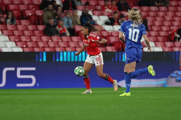 Catarina Amado ( SL Benfica Womens team ) in action during the match between SL Benfica and FC Twente, valid for UEFA WomenÕs Champions League 2025 26 at Est‡dio do Lisboa e Benfica on 12 November 2025. Lisbon Est‡dio do Sport Lisboa e Benfica Lisbon Portugal Copyright: xIMAGOx xPRIMExSPORTSxIMAGESx xFILIPExOLIVEIRAx