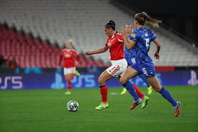 Cristina Martin-Prieto ( SL Benfica Womens team ) in action during the match between SL Benfica and FC Twente, valid for UEFA WomenÕs Champions League 2025 26 at Est‡dio do Lisboa e Benfica on 12 November 2025. Lisbon Est‡dio do Sport Lisboa e Benfica Lisbon Portugal Copyright: xIMAGOx xPRIMExSPORTSxIMAGESx xFILIPExOLIVEIRAx