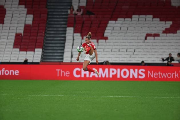 Marit Lund ( SL Benfica Womens team ) in action during the match between SL Benfica and FC Twente, valid for UEFA WomenÕs Champions League 2025 26 at Est‡dio do Lisboa e Benfica on 12 November 2025. Lisbon Est‡dio do Sport Lisboa e Benfica Lisbon Portugal Copyright: xIMAGOx xPRIMExSPORTSxIMAGESx xFILIPExOLIVEIRAx
