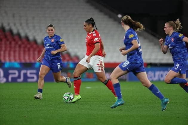 Cristina Martin-Prieto ( SL Benfica Womens team ) in action during the match between SL Benfica and FC Twente, valid for UEFA WomenÕs Champions League 2025 26 at Est‡dio do Lisboa e Benfica on 12 November 2025. Lisbon Est‡dio do Sport Lisboa e Benfica Lisbon Portugal Copyright: xIMAGOx xPRIMExSPORTSxIMAGESx xFILIPExOLIVEIRAx
