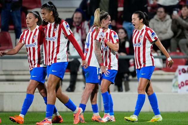 November 12, 2025, Alcala De Henares, Madrid, Spain: Amaiur Sarriegi Isasa of Atletico de Madrid celebrates a goal during the UEFA WomenÃ¢â‚¬â ¢s Champions League 2025 26 League Phase MD3, football match played between Atletico de Madrid and Juventus FC at Centro Deportivo Alcala de Henares on November 12, 2025, in Alcala de Henares, Madrid, Spain. Alcala De Henares Spain - ZUMAa181 20251112_zaa_a181_305 Copyright: xOscarxJ.xBarrosox