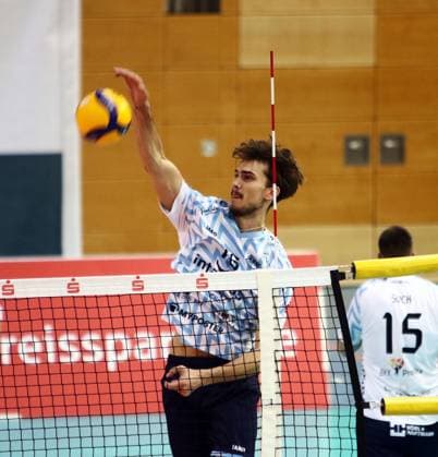 Marius BUECHI Dachau , He Volleyball Bundesliga 2025 26 TSV Haching Muenchen vs ASV Dachau, Geothermie Arena, Unterhaching, 12 11 25 Copyright: WolfgangxFehrmann