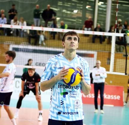 William KUHNS Dachau , He Volleyball Bundesliga 2025 26 TSV Haching Muenchen vs ASV Dachau, Geothermie Arena, Unterhaching, 12 11 25 Copyright: WolfgangxFehrmann