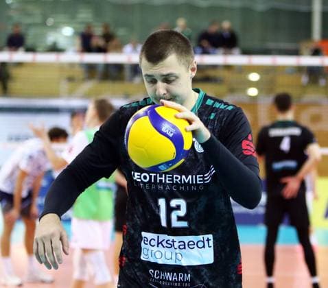 Jakob KRASSNIG CHaching , He Volleyball Bundesliga 2025 26 TSV Haching Muenchen vs ASV Dachau, Geothermie Arena, Unterhaching, 12 11 25 Copyright: WolfgangxFehrmann