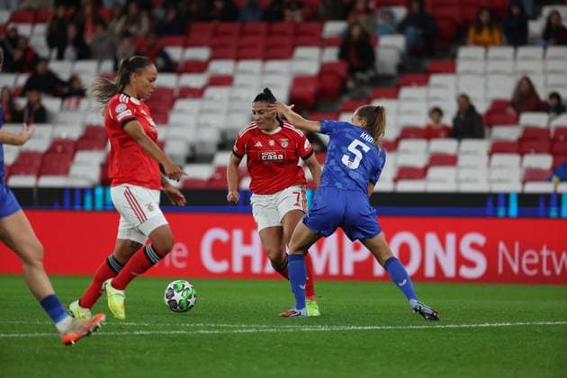 Cristina Martin-Prieto ( SL Benfica Womens team ) in action during the match between SL Benfica and FC Twente, valid for UEFA WomenÕs Champions League 2025 26 at Est‡dio do Lisboa e Benfica on 12 November 2025. Lisbon Est‡dio do Sport Lisboa e Benfica Lisbon Portugal Copyright: xIMAGOx xPRIMExSPORTSxIMAGESx xFILIPExOLIVEIRAx