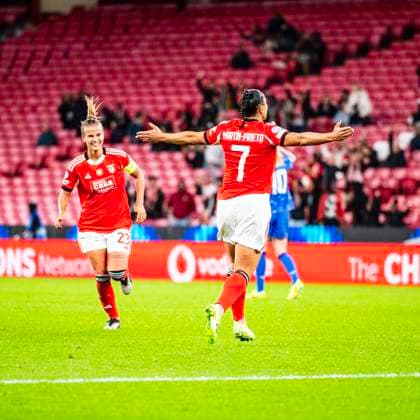 November 12, 2025, Lisbon, Lisbon, Portugal: Cristina MartoÂ­n-Prieto of Benfica celebrates goal, during the UEFA Champions League, between SL Benfica vs FC Twente at Luz Stadium, Lisbon, on november 12th, 2025 Lisbon Portugal - ZUMAr200 20251112_zsp_r200_021 Copyright: xNunoxReisinhox