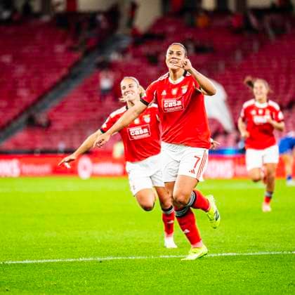 November 12, 2025, Lisbon, Lisbon, Portugal: Cristina MartoÂ­n-Prieto of Benfica celebrates goal, during the UEFA Champions League, between SL Benfica vs FC Twente at Luz Stadium, Lisbon, on november 12th, 2025 Lisbon Portugal - ZUMAr200 20251112_zsp_r200_022 Copyright: xNunoxReisinhox