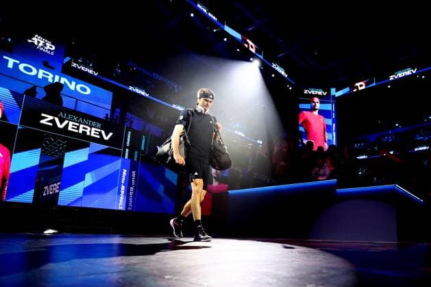 Jannik Sinner vs Alexander Zverev Alexander Zverev of Germany looks on before the Round Robin singles match between Jannik Sinner vs Alexander Zverev on Day four of the Nitto ATP, Tennis Herren World Tour Finals. Turin Inalpi Arena Italy Copyright: xMarcoxCanonierox