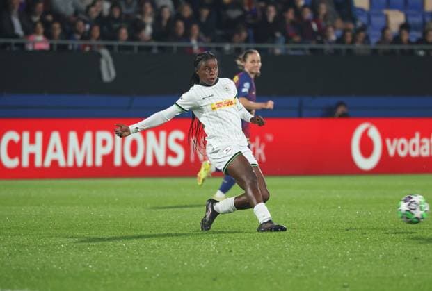 FC Barcelona, Barca Women v OH Leuven - UEFA Women Champions League Kadhiya de Ceuster plays during the match between FC Barcelona Women and OH Leuven, corresponding to matchday 3 of the league phase of the UEFA Women s Champions League, at the Johan Cruyff Stadium, in Barcelona, Spain, on November 12, 2025. Barcelona Spain  Copyright: xUrbanandsportx originalFilename:urbanandsport-fcbarcel251112_npLgd.jpg