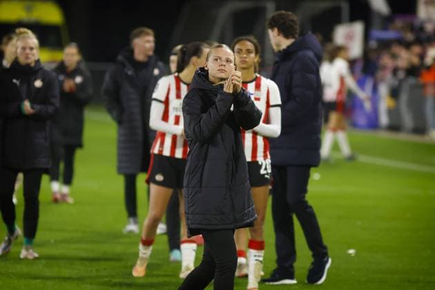 EINDHOVEN , 12 11-2025 , De Herdgang , season 2025 2026 , UEFA Womens Europa League football , round of 16 1nd leg between PSV and Eintracht Frankfurt (women) , Picture shows PSV player Lore Jacobs PSV - Eintracht Frankfurt (women)  x32000568x Copyright: