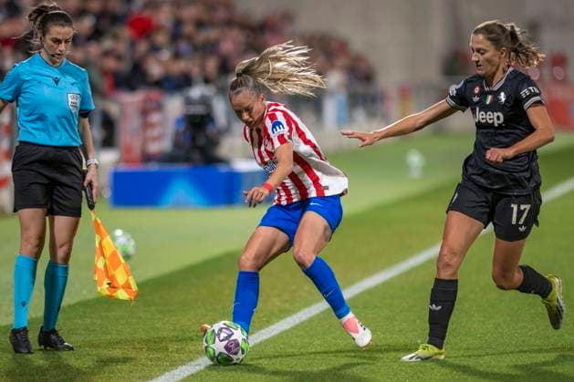 November 13, 2025, Alcala De Henares, Madrid, Spain: ANDREA MEDINA of Club Atlo tico de Madrid SAD Femenino during the UEFA Women s Champions League soccer match between ATLETICO DE MADRID WOMENS Vs. JUVENTUS DE TURIN, held on November 12, 2025, at the AlcaloÂ¡ de Henares Sports Center in Madrid, Spain. Alcala De Henares Spain - ZUMAc312 20251113_zsp_c312_055 Copyright: xOscarxManuelxSanchezx