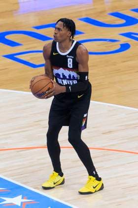 November 12, 2025, Inglewood, California, USA: Peyton Watson 8 of the Denver Nuggets at the free throw line during their regular season NBA, Basketball Herren, USA game against the Los Angeles Clippers on Wednesday November 12, 2025 at Intuit Dome in Inglewood, California. Clippers lose to Nuggets, 116-130. ARIANA RUIZ PI Inglewood USA - ZUMAp124 20251112_zaa_p124_066 Copyright: xArianaxRuizx