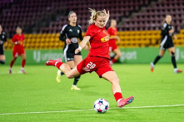 FC Nordsjaelland v Mura, UEFA Women™s Europa Cup, Farum, Denmark Farum, Denmark. 12th, November 2025. Cecilie Larsen (28) of FC Nordsjaelland seen during the UEFA Women™s Europa Cup match between FC Nordsjaelland and Mura at Right to Dream Park in Farum. Denmark, Farum  Copyright: xGonzalesxPhoto TobiasxJorgensenx