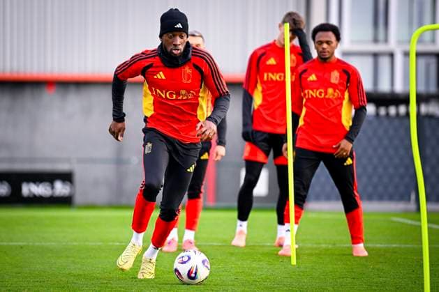 Kazakhstan v Belgium - FIFA World Cup, WM, Weltmeisterschaft, Fussball 2026 UEFA Qualifier - Media Activities 13 11 2025 TUBIZE, BELGIUM - NOVEMBER 13 : Lukebakio Dodi forward of Belgium pictured during a training session of the Belgian National Football team prior to the FIFA World Cup 2026 European Qualifiers match between Kazakhstan and Belgium on November 13, 2025 in Tubize, Belgium, 13 11 2025  Copyright: xTomasxSiskx