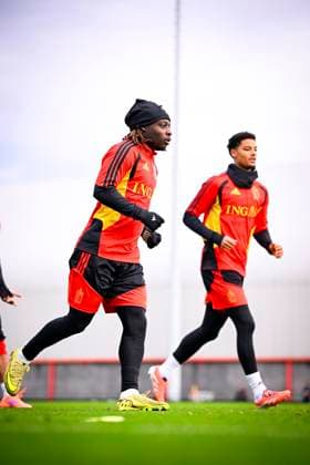 Kazakhstan v Belgium - FIFA World Cup, WM, Weltmeisterschaft, Fussball 2026 UEFA Qualifier - Media Activities 13 11 2025 TUBIZE, BELGIUM - NOVEMBER 13 : Doku Jeremy forward of Belgium pictured during a training session of the Belgian National Football team prior to the FIFA World Cup 2026 European Qualifiers match between Kazakhstan and Belgium on November 13, 2025 in Tubize, Belgium, 13 11 2025  Copyright: xTomasxSiskx