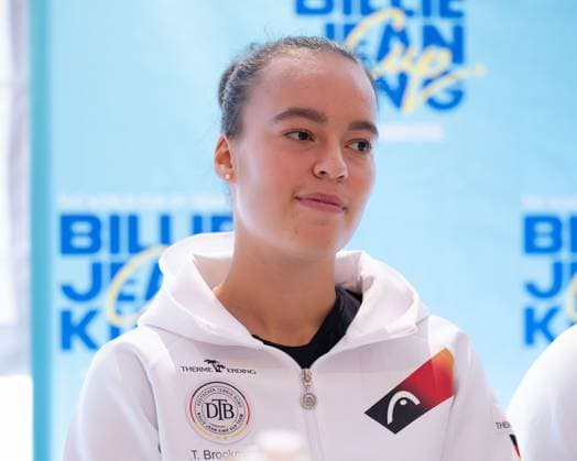 Billie Jean King Cup 2025 Play Offs, TC Ismaning, Munich, Germany, Team Germany Press conference, press conference,Tessa Brockmann Copyright: xJuergenxHasenkopfx