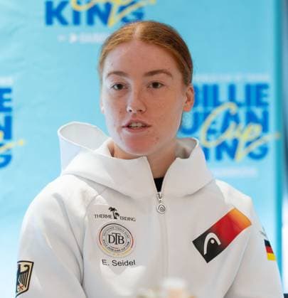 Billie Jean King Cup 2025 Play Offs, TC Ismaning, Munich, Germany, Team Germany Press conference, press conference,Ella Seidel Tennis Billie Jean King Cup 2025 ITF Billie Jean King Cup TC Ismaning Ismaning Bavaria Germany 13 November 2025 Copyright: xJuergenxHasenkopfx