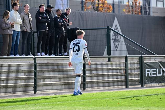 13 11 2025 Moenchengladbach Football, Men, Season 2025 2026, Test match Borussia Moenchengladbach vs K Lierse SK Was substituted in the 34 minute Robin Hack Gladbach DFL regulations prohibit any use of photographs as image sequences and or quasi video Borussia Park NRW Germany