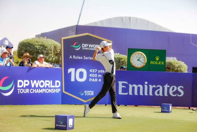 DUBAI, UNITED ARAB EMIRATES - 13.11.2025: Daniel HILLIER (NZL) DP World Tour Championship Dubai at Jumeirah Golf Estates on November 13, 2025 in Dubai, United Arab Emirates.