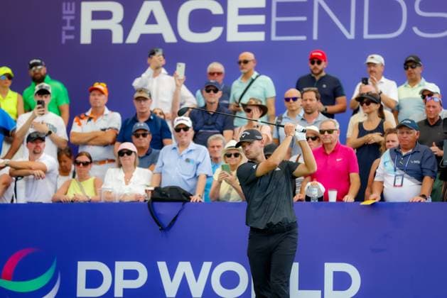 DUBAI, UNITED ARAB EMIRATES - 13.11.2025: Nicolai HoJGAARD (DEN) DP World Tour Championship Dubai at Jumeirah Golf Estates on November 13, 2025 in Dubai, United Arab Emirates.