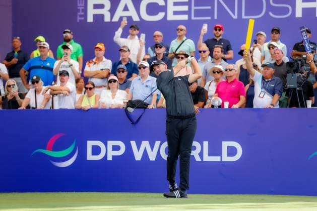 DUBAI, UNITED ARAB EMIRATES - 13.11.2025: Nicolai HoJGAARD (DEN) DP World Tour Championship Dubai at Jumeirah Golf Estates on November 13, 2025 in Dubai, United Arab Emirates.