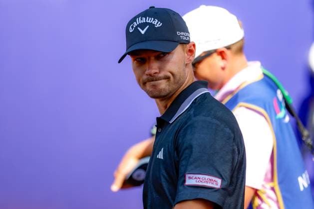 DUBAI, UNITED ARAB EMIRATES - 13.11.2025: Nicolai HoJGAARD (DEN) DP World Tour Championship Dubai at Jumeirah Golf Estates on November 13, 2025 in Dubai, United Arab Emirates.