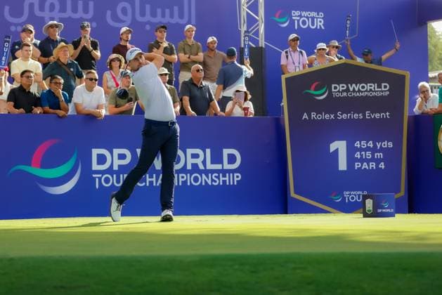 DUBAI, UNITED ARAB EMIRATES - 13.11.2025: Nicolai VON DELLINGSHAUSEN (GER) DP World Tour Championship Dubai at Jumeirah Golf Estates on November 13, 2025 in Dubai, United Arab Emirates.