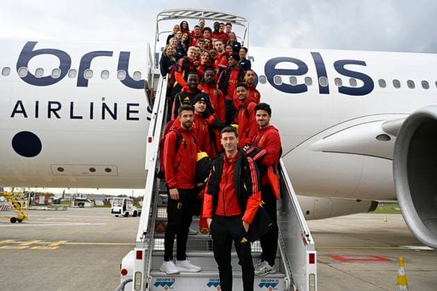 Football, World Cup qualifiers, Belgium national team on the road to Kazakhstan
