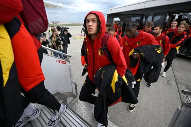 Kazakhstan v Belgium - FIFA World Cup, WM, Weltmeisterschaft, Fussball 2026 UEFA Qualifier - Media Activities 13 11 2025 ZAVENTEM, BELGIUM - NOVEMBER 13 : Moreira Da Silva Diego defender of Belgium pictured during the departure at Brussels Airport of the Belgian National Football team prior to the FIFA World Cup 2026 European Qualifiers match between Kazakhstan and Belgium on November 13, 2025 in Zaventem, Belgium, 13 11 2025 Zaventem Belgium  Copyright: xJanxDexMeuleneirx