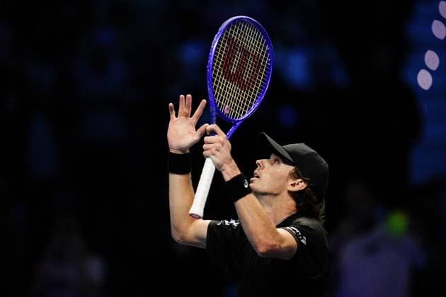 Australia s Alex de Minaur celebrate after the singles tennis match of the ATP, Tennis Herren World Tour Finals against United States™ Taylor Fritz at the Inalpi Arena in Turin, Italy - Thursday, Nov. 13, 2025. -  Copyright: xMarcoxAlpozzi LaPressex
