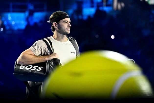 November 13, 2025: Alex de Minaur of Australia against Taylor Fritz of the United States during their Men s Single s Nitto ATP, Tennis Herren Finals match during day five of the Nitto ATP Finals at Inalpi Arena on November 9, 2025 in Turin, Italy. - ZUMAg210 20251113_abp_g210_060 Copyright: xStefanoxGuidix