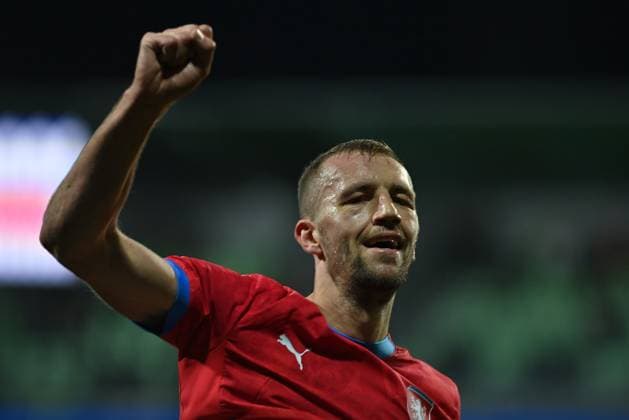Tomas Soucek (Czechia) celebrates his goal (1:0) during football friendly match: Czechia vs San Marino, in Karvina, Czech Republic, on November 13, 2025. (CTKxPhoto JaroslavxOzana) CTKPhotoP2025111306990  CTKPhotoP2025111306990