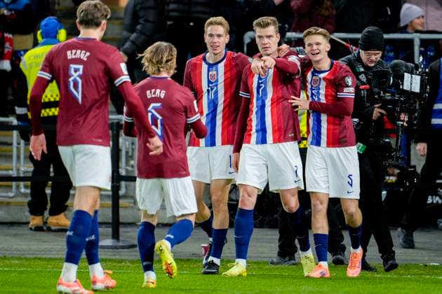 Football, World Cup qualification Norway Estonia Oslo 20251113 Jubilation for Alexander Sorloth s goal during the World Cup qualifying match in football between Norway and Estonia at Ullevaal Stadion Photo Jonas Been Henriksen NTB Oslo Norway EDITORIAL USE ONLY RESTRICTED USE FOR BETTING COMPANIES  Copyright: xJonasxBeenxHenriksenx xNTBx