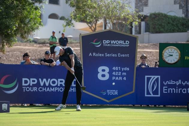 Ludvig Aberg SWE Round 1 of the DP World Tour Championship 2025, held at the Jumeirah Golf Estate, Earth Course, Dhabi, United Arab Emerites 13 16 November 2025 Dubai United Arab Emerites DP World Tour, Dp World Tour Championship 2025, Golf x11290x  Copyright: xWilliamxBrodin TTx Abu Dhabi HSBC Championship 2025
