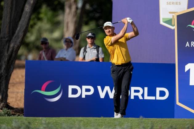 Haotong Li CHN Round 1 of the DP World Tour Championship 2025, held at the Jumeirah Golf Estate, Earth Course, Dhabi, United Arab Emerites 13 16 November 2025 Dubai United Arab Emerites DP World Tour, Dp World Tour Championship 2025, Golf x11290x  Copyright: xWilliamxBrodin TTx Abu Dhabi HSBC Championship 2025