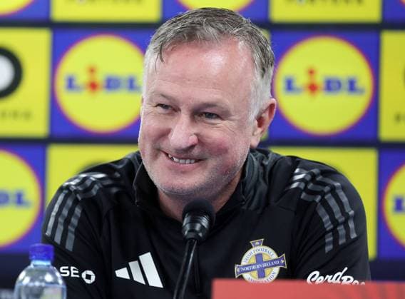 Northern Ireland Training Thursday, Kosicka Futbalova Arena, Kosice, Slovakia 13 11 2025 Manager Michael O™Neill Michael O™Neill 7 11 2025  Copyright: x INPHO JonathanxPorterx 131125JP1NorthernIreland072