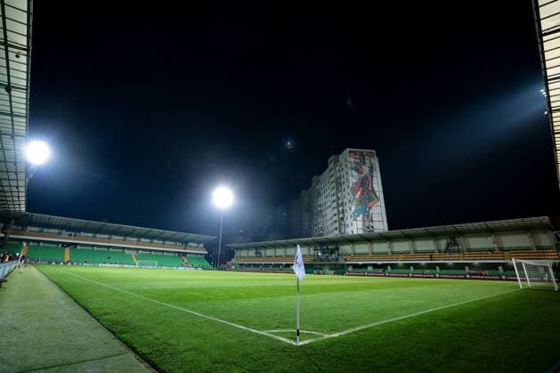 Chisinau, Moldova, 13th November 2025. A general view of the stadium prior to the Moldova vs Italy FIFA World Cup, WM, Weltmeisterschaft, Fussball European Qualifying match at Stadionul Zimbru, Chisinau. Picture credit should read: Jonathan Moscrop Sportimage EDITORIAL USE ONLY. No use with unauthorised audio, video, data, fixture lists, club league logos or live services. Online in-match use limited to 120 images, no video emulation. No use in betting, games or single club league player publications. SPI_001_JM_MOLDOVA_ITALY_EQ SPI-4293-0001