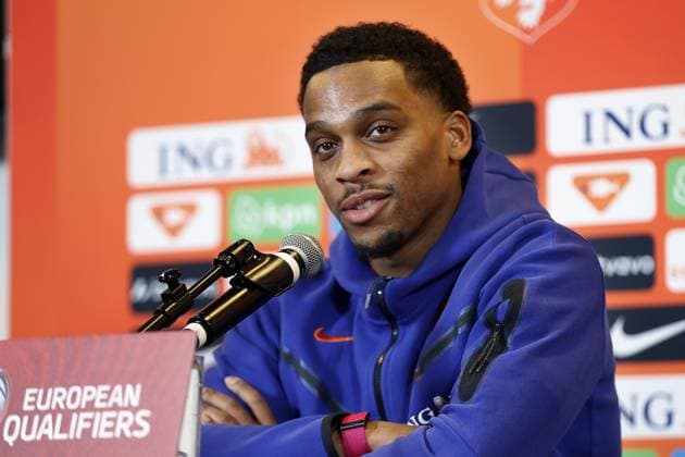 WARSCHAU , 13-11-2025 , PGE National Stadium, season 2025 2026 , press conference, PK, Pressekonferenz MD-1 , FIFA World Cup, WM, Weltmeisterschaft, Fussball Qualifier between Poland and The Netherlands. Pictures shows Netherlands player Jurrien Timber Press Conference Netherlands x32008351x Copyright: