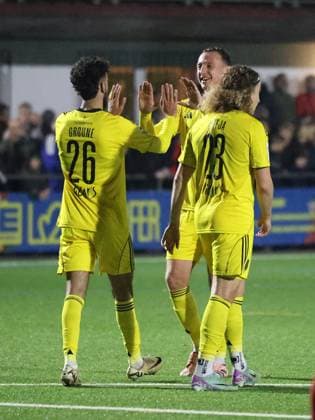 13 11 2025, Soccer, Men, Sparkassen Pokal Saarland, 2 Round, Season 2025 2026, SV Bliesmengen Bolchen 1 FC Saarbrücken, Goal celebration to 0 4, Goalscorer Amine Groune 1 FC Saarbruecken Bliesmengen Bolchen Burgwegstadion Saarland Germany EN Copyright: xSebastianxBachx