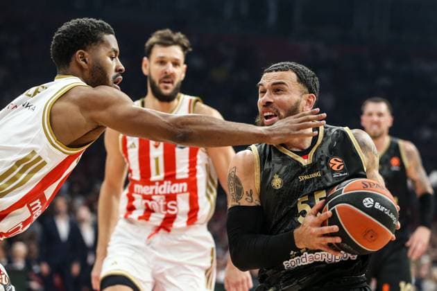 Basketball, EuroLeague, Roter Stern Belgrad - AS Monaco Crvena zvezda v Monaco - Euroleague BELGRADE, SERBIA - NOVEMBER 13: Mike James (55) of Monaco in action during the Euroleague Week 11 basketball match between Crvena zvezda and Monaco at the Belgrade Arena in Belgrade, Serbia on November 13, 2025. Filip Stevanovic Anadolu Belgrade Serbia. Editorial use only. Please get in touch for any other usage.  Copyright: x2025xAnadoluxFilipxStevanovicx