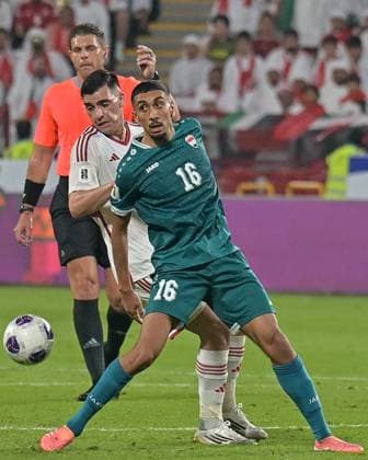 UAE v Iraq - 2026 AFC World Cup Qualifiers ABU DHABI, UNITED ARAB EMIRATES - NOVEMBER 13:Amir Al-Ammari (16) of Iraq competes during the first match of the fifth round of the 2026 FIFA World Cup, WM, Weltmeisterschaft, Fussball Asian Qualifiers between United Arab Emirates and Iraq at the Mohammed bin Zayed Stadium in Abu Dhabi, United Arab Emirates, on November 13, 2025. Waleed Zein Anadolu Abu Dhabi United Arab Emirates. Editorial use only. Please get in touch for any other usage.  Copyright: x2025xAnadoluxWaleedxZeinx