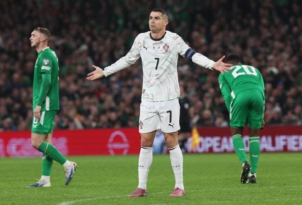 Cristiano Ronaldo of Portugal Republic of Ireland v Portugal, FIFA 2026 World Cup Qualifying, Group F, Football, Aviva Stadium, Dublin, Ireland - 13 Nov 2025Dublin Aviva Stadium Ireland EDITORIAL USE ONLY No use with unauthorised audio, video, data, fixture lists, club league logos or live services. Online in-match use limited to 120 images, no video emulation. No use in betting, games or single club league player publications. Copyright: xLorrainexO Sullivan Shutterstockx 15759346as
