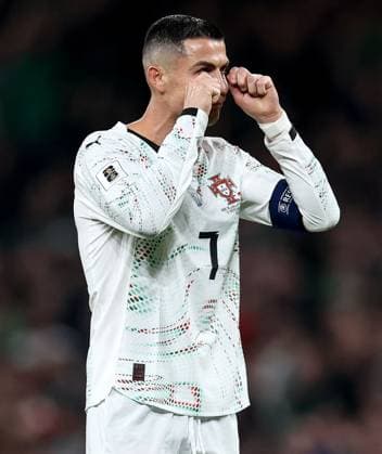 2026 FIFA World Cup, WM, Weltmeisterschaft, Fussball Qualifier Group F, Aviva Stadium, Dublin 13 11 2025 Republic of Ireland vs Portugal Portugal s Cristiano Ronaldo reacts to a decision Cristiano Ronaldo reacts to a decision 13 11 2025  Copyright: x INPHO NickxElliottx IMG_9515