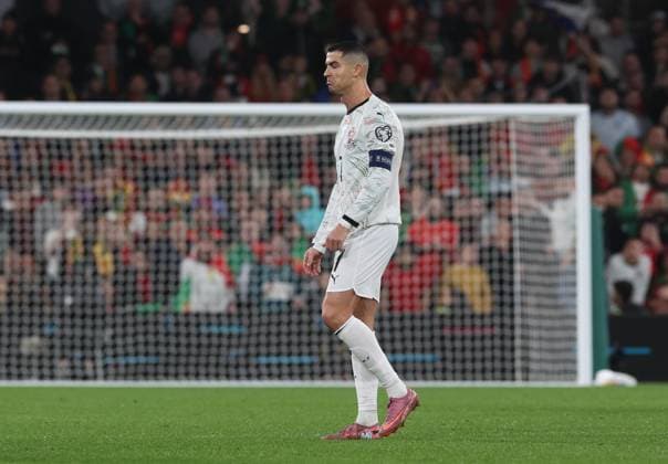 Cristiano Ronaldo of Portugal is sent off after having a yellow card changed to a red card following a VAR review Republic of Ireland v Portugal, FIFA 2026 World Cup Qualifying, Group F, Football, Aviva Stadium, Dublin, Ireland - 13 Nov 2025Dublin Aviva Stadium Ireland EDITORIAL USE ONLY No use with unauthorised audio, video, data, fixture lists, club league logos or live services. Online in-match use limited to 120 images, no video emulation. No use in betting, games or single club league player publications. Copyright: xLorrainexO Sullivan Shutterstockx 15759346av