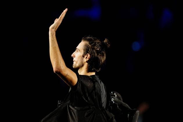 Italy s Lorenzo Musetti react during the singles tennis match of the ATP, Tennis Herren World Tour Finals againsSpain s Carlos Alcaraz at the Inalpi Arena in Turin, Italy - Thursday, Nov. 13, 2025. -  Copyright: xMarcoxAlpozzi LaPressex